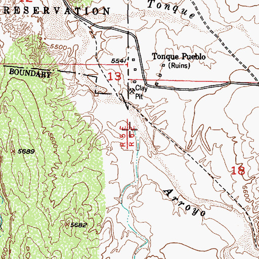 Topographic Map of Caon Tejon, NM