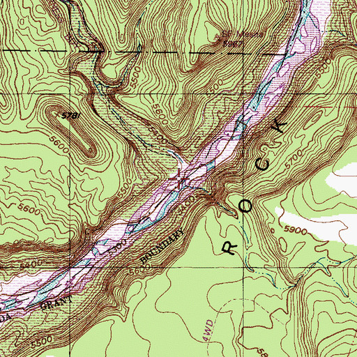 Topographic Map of Capulin Canyon, NM
