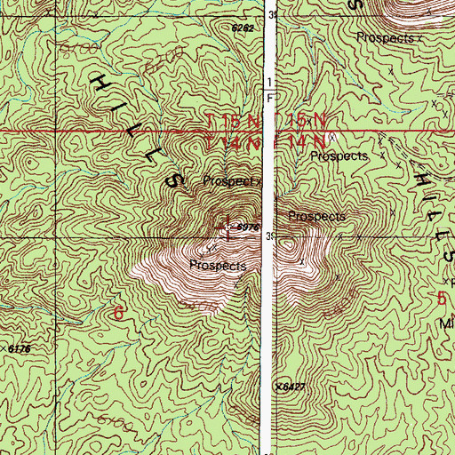 Topographic Map of Cerrillos Hills, NM