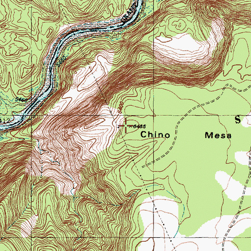 Topographic Map of Chino Mesa, NM