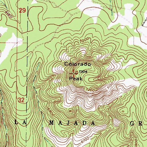 Topographic Map of Colorado Peak, NM