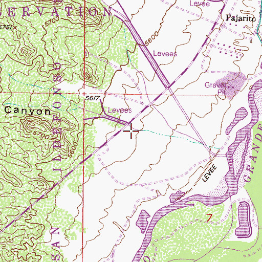 Topographic Map of Contrayerba Canyon, NM
