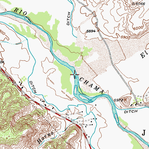 Topographic Map of El Rito, NM
