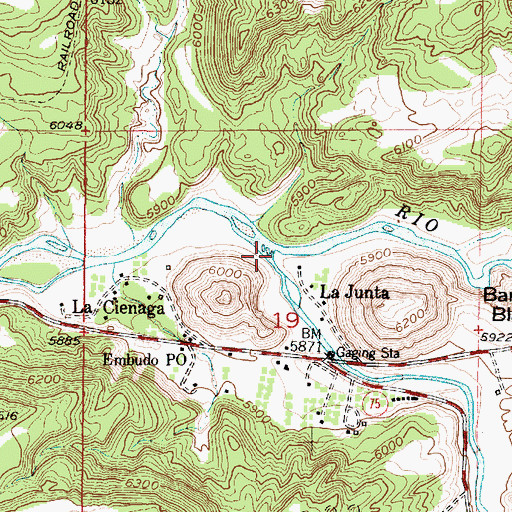 Topographic Map of Embudo Creek, NM