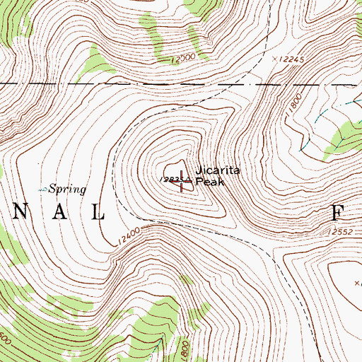 Topographic Map of Jicarita Peak, NM
