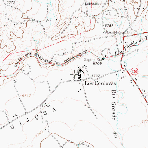 Topographic Map of Los Cordovas, NM