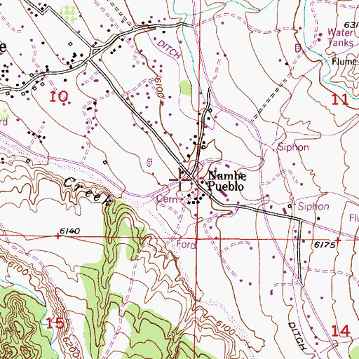 Topographic Map of Nambe Pueblo, NM