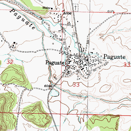 Topographic Map of Paguate, NM