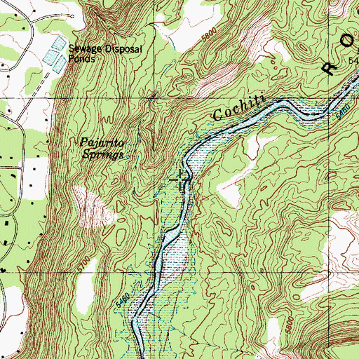 Topographic Map of Pajarito Canyon, NM