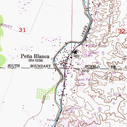 Topographic Map of Pea Blanca, NM