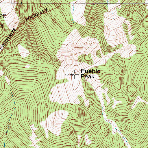 Topographic Map of Pueblo Peak, NM