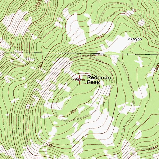 Topographic Map of Redondo Peak, NM