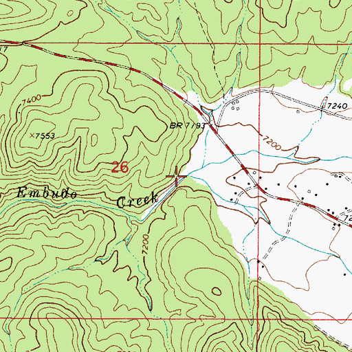 Topographic Map of Rio Pueblo, NM