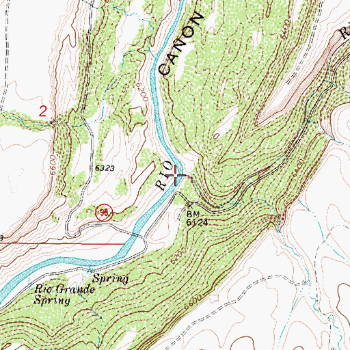Topographic Map of Rio Pueblo de Taos, NM