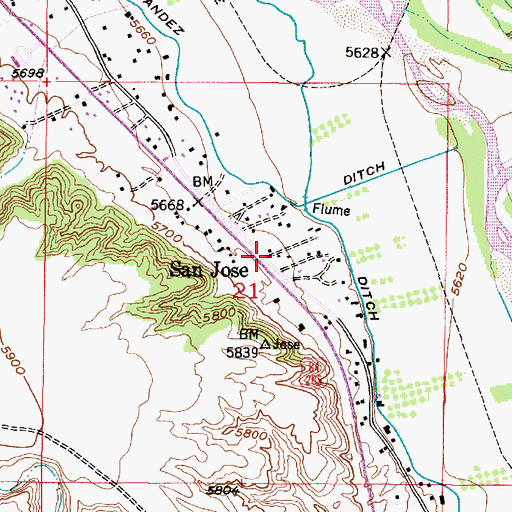 Topographic Map of San Jose, NM