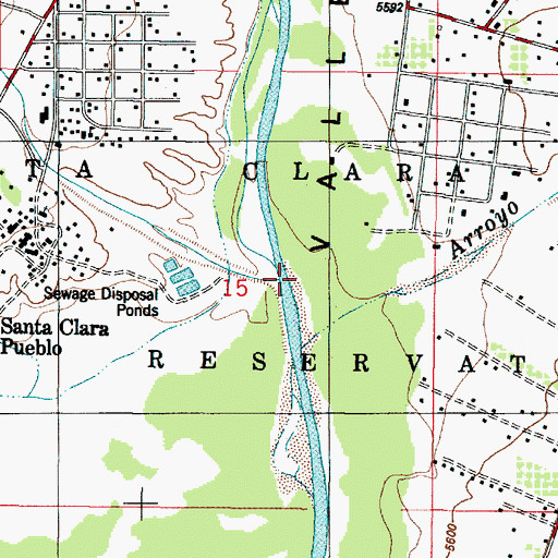 Topographic Map of Santa Clara Creek, NM