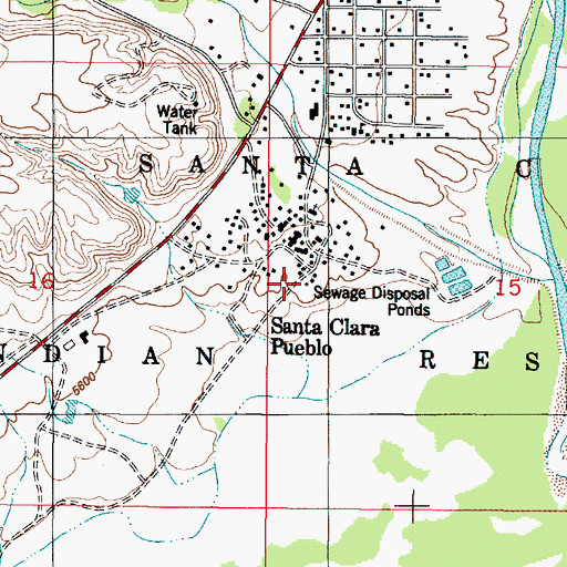 Topographic Map of Santa Clara Pueblo, NM