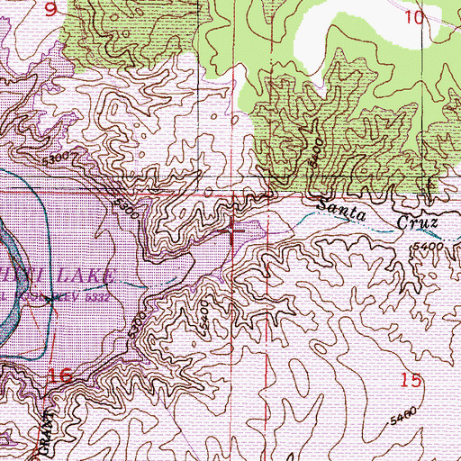 Topographic Map of Santa Cruz Arroyo, NM