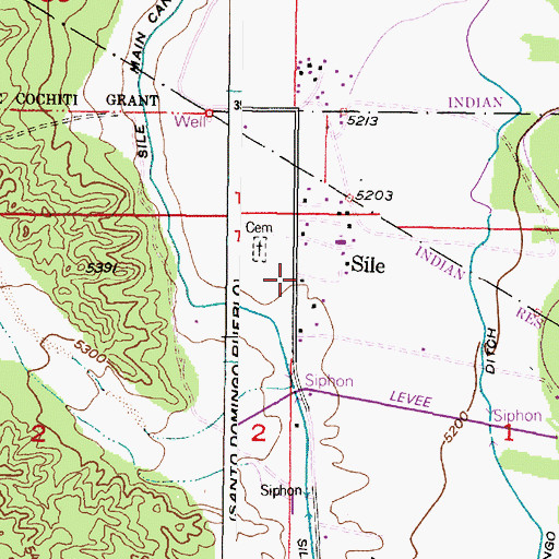 Topographic Map of Sile, NM