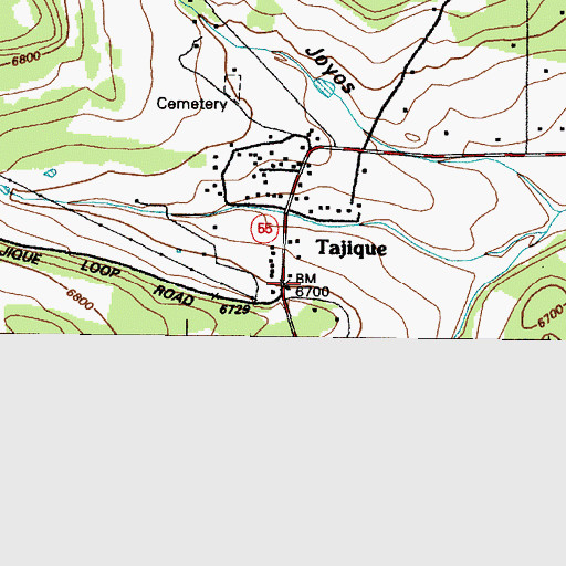 Topographic Map of Tajique, NM