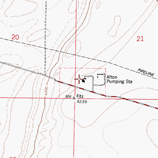 Topographic Map of Afton Pumping Station, NM