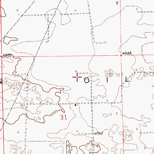 Topographic Map of Allison Oil Field, NM