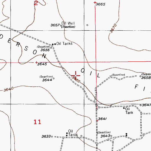 Topographic Map of Anderson Oil Field, NM
