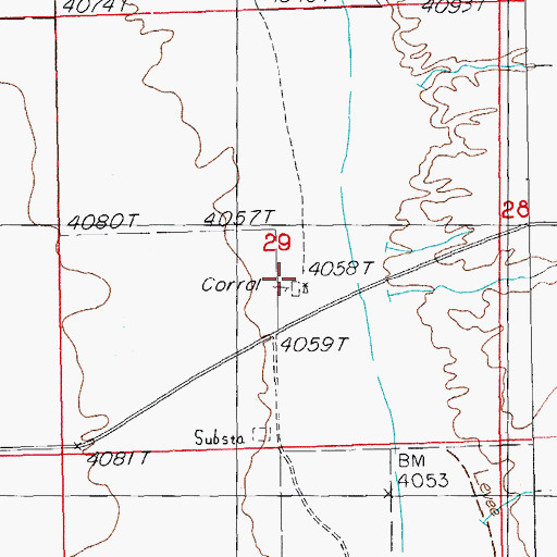 Topographic Map of Antelope Corral, NM