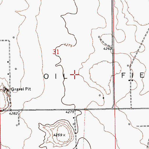 Topographic Map of Baum Oil Field, NM