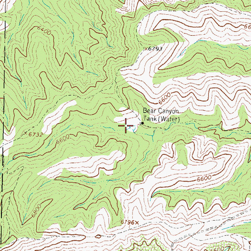 Topographic Map of Bear Canyon Tank, NM
