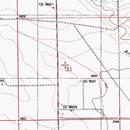 Topographic Map of Bell Lake Oil Field, NM