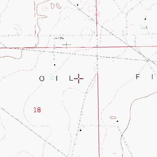 Topographic Map of Bough Oil Field, NM