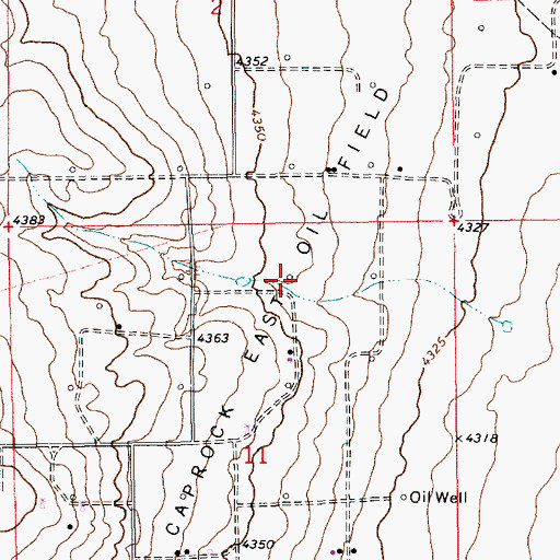Topographic Map of Caprock East Oil Field, NM