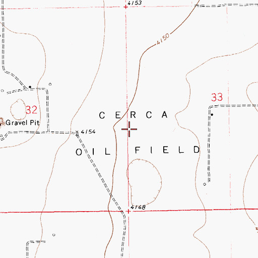 Topographic Map of Cerca Oil Field, NM