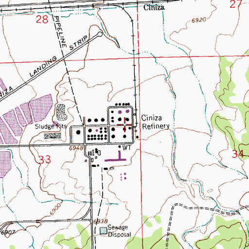 Topographic Map of Ciniza Refinery, NM