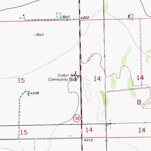 Topographic Map of Cotton City Community Bridge, NM