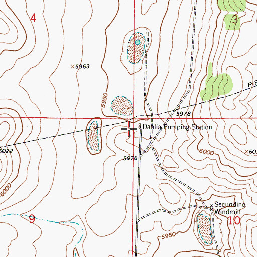 Topographic Map of Dahlia Pumping Station, NM