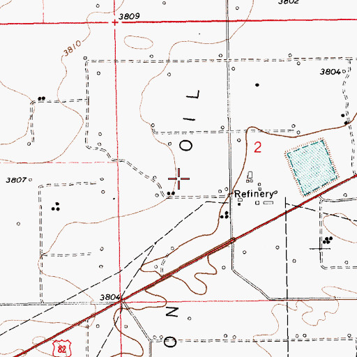 Topographic Map of Denton Oil Field, NM