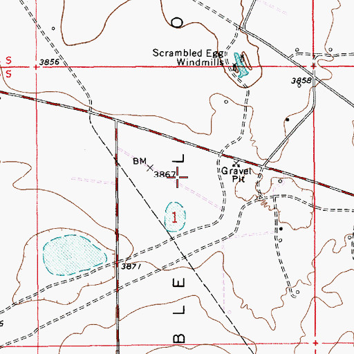 Topographic Map of Double Oil Field, NM
