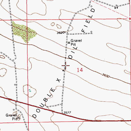 Topographic Map of Double X Oil Field, NM