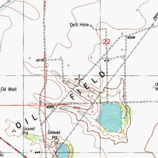 Topographic Map of East E-K Oil Field, NM