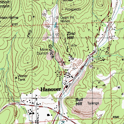 Topographic Map of Empire Number 7 Shaft, NM