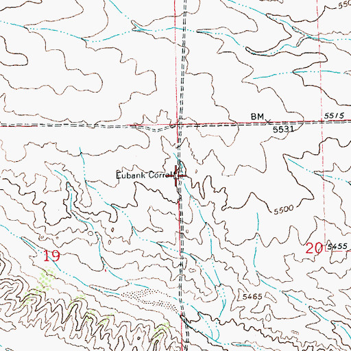 Topographic Map of Eubank Corral, NM