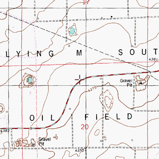 Topographic Map of Flying M South Oil Field, NM