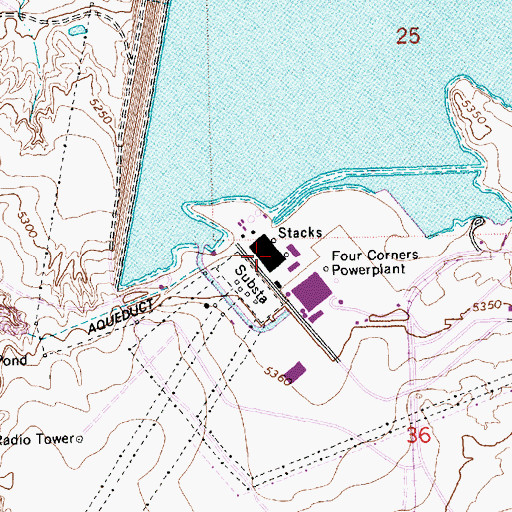 Topographic Map of Four Corners Powerplant, NM