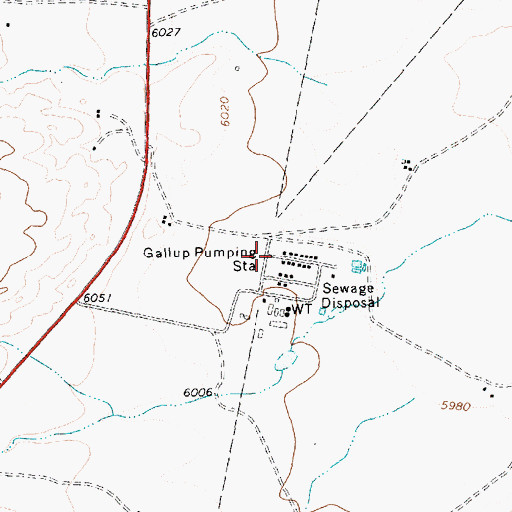 Topographic Map of Gallup Pumping Station, NM