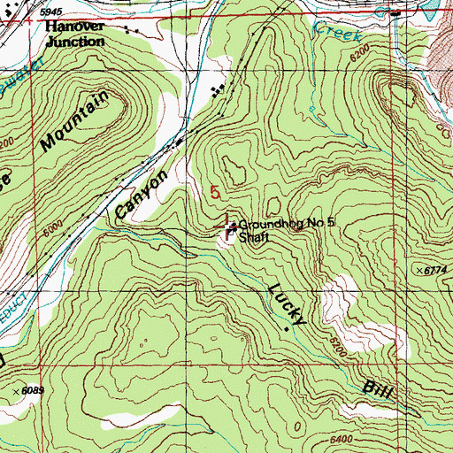 Topographic Map of Groundhog Number 5 Shaft, NM