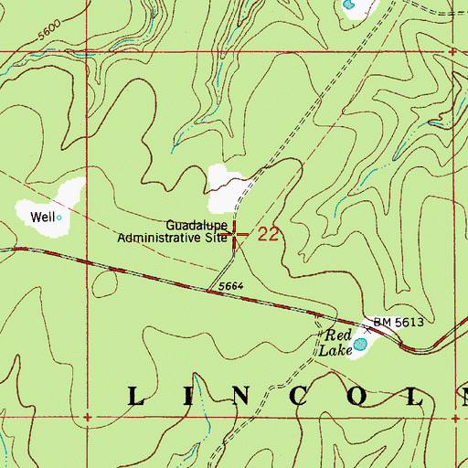 Topographic Map of Guadalupe Administrative Site, NM
