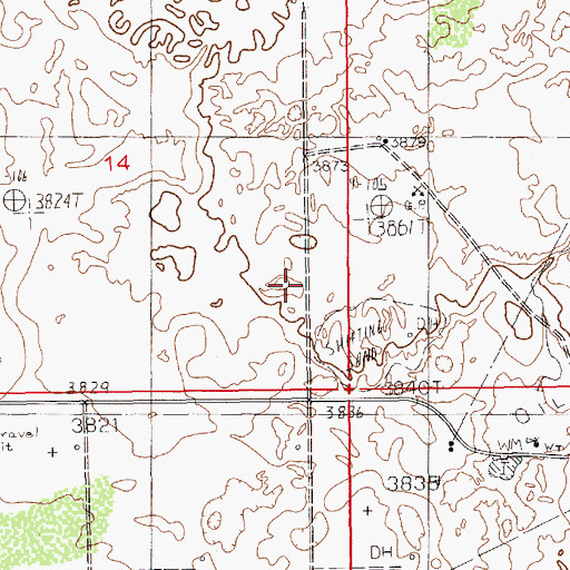 Topographic Map of Henshaw Oil Field, NM