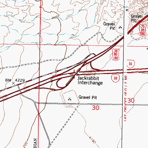 Topographic Map of Jackrabbit Interchange, NM
